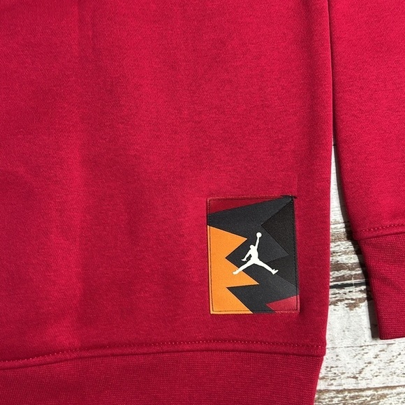 Nike Air Jordan Flight MVP Red Fleece Pullover Hoodie Men’s Size Large - Picture 11 of 14